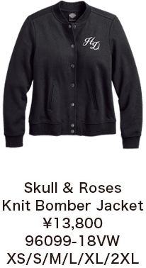 Skull & Roses Knit Bomber Jacket　¥13,800  96099-18VW　XS/S/M/L/XL/2XL