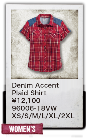【WOMEN'S】Denim Accent Plaid Shirt　¥12,100  96006-18VW　XS/S/M/L/XL/2XL